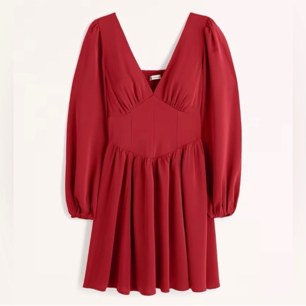 😍Abercrombie & Fitch Long-Sleeve Corset Mini Dress
